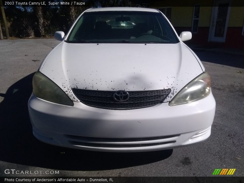 Super White / Taupe 2003 Toyota Camry LE