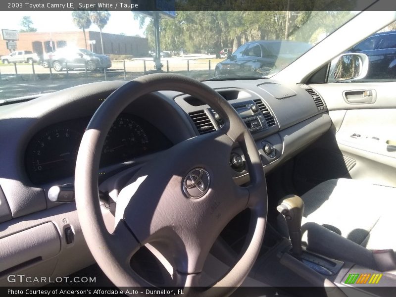 Super White / Taupe 2003 Toyota Camry LE