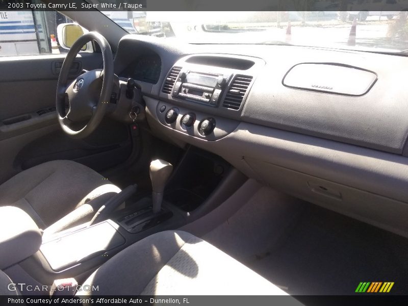 Super White / Taupe 2003 Toyota Camry LE