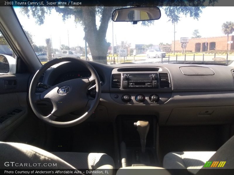 Super White / Taupe 2003 Toyota Camry LE