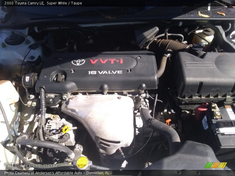 Super White / Taupe 2003 Toyota Camry LE