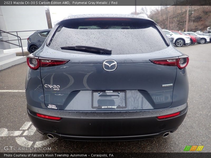 Polymetal Gray Metallic / Red 2023 Mazda CX-30 S Carbon Edition AWD