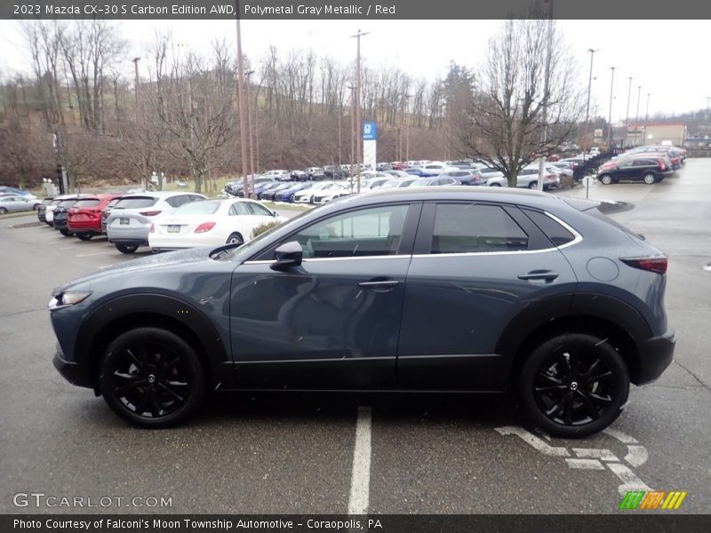 Polymetal Gray Metallic / Red 2023 Mazda CX-30 S Carbon Edition AWD