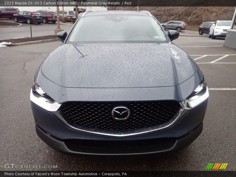 Polymetal Gray Metallic / Red 2023 Mazda CX-30 S Carbon Edition AWD