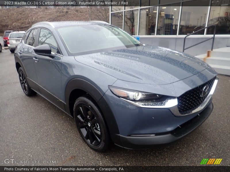 Polymetal Gray Metallic / Red 2023 Mazda CX-30 S Carbon Edition AWD