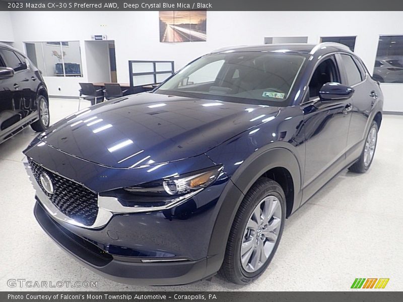 Deep Crystal Blue Mica / Black 2023 Mazda CX-30 S Preferred AWD