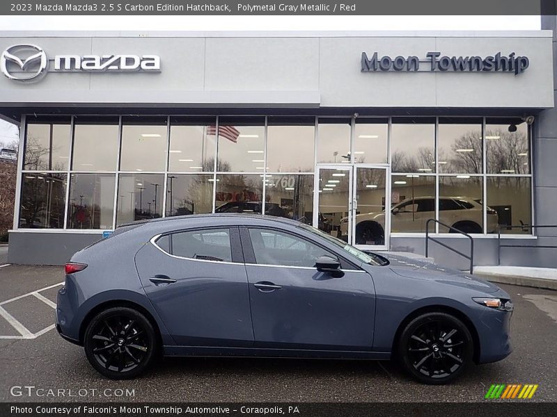 Polymetal Gray Metallic / Red 2023 Mazda Mazda3 2.5 S Carbon Edition Hatchback