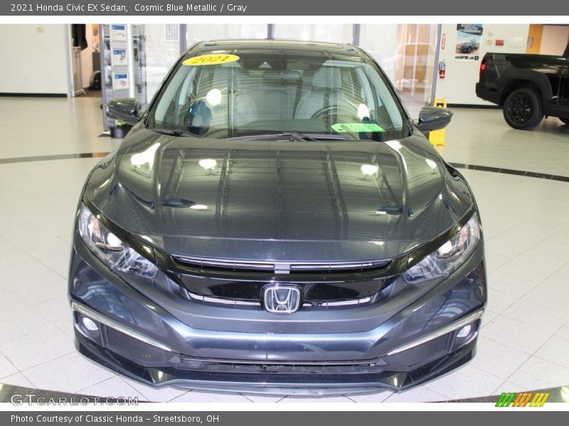 Cosmic Blue Metallic / Gray 2021 Honda Civic EX Sedan