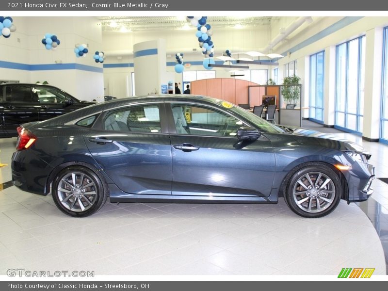 Cosmic Blue Metallic / Gray 2021 Honda Civic EX Sedan