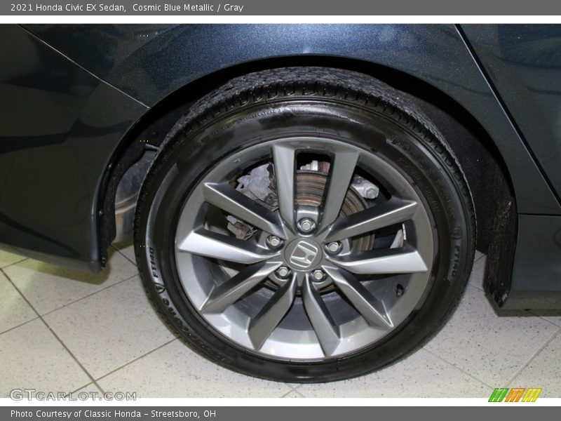 Cosmic Blue Metallic / Gray 2021 Honda Civic EX Sedan
