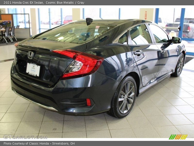 Cosmic Blue Metallic / Gray 2021 Honda Civic EX Sedan