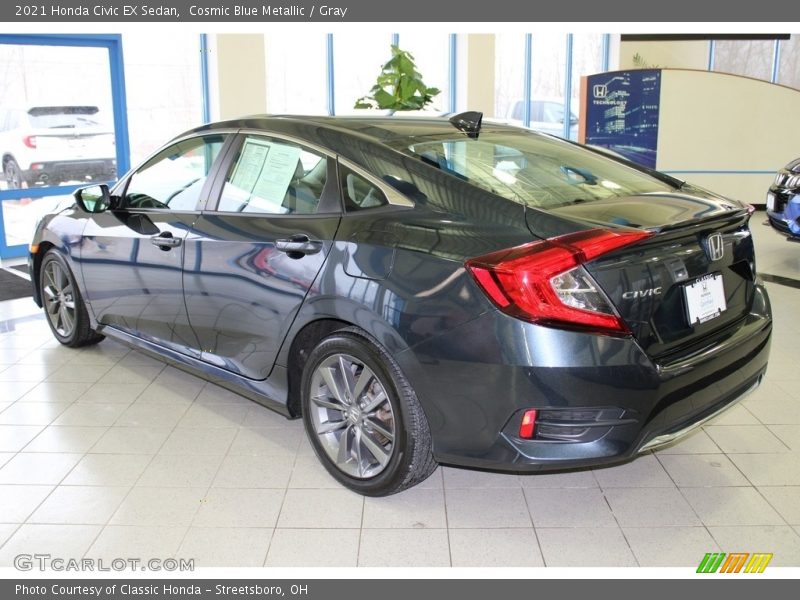 Cosmic Blue Metallic / Gray 2021 Honda Civic EX Sedan