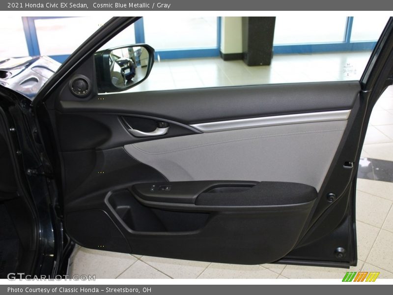 Cosmic Blue Metallic / Gray 2021 Honda Civic EX Sedan