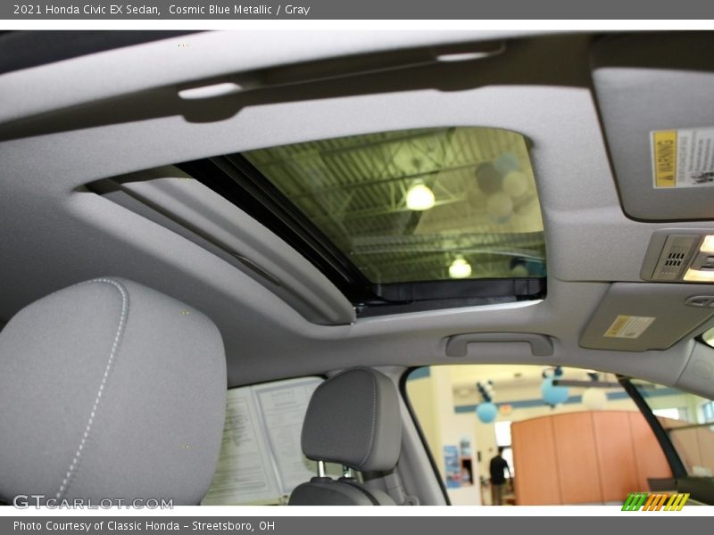 Cosmic Blue Metallic / Gray 2021 Honda Civic EX Sedan