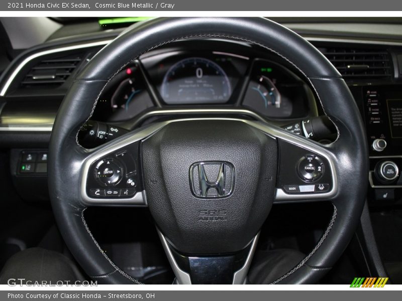 Cosmic Blue Metallic / Gray 2021 Honda Civic EX Sedan