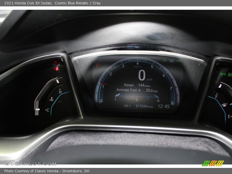 Cosmic Blue Metallic / Gray 2021 Honda Civic EX Sedan