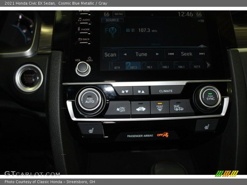 Cosmic Blue Metallic / Gray 2021 Honda Civic EX Sedan