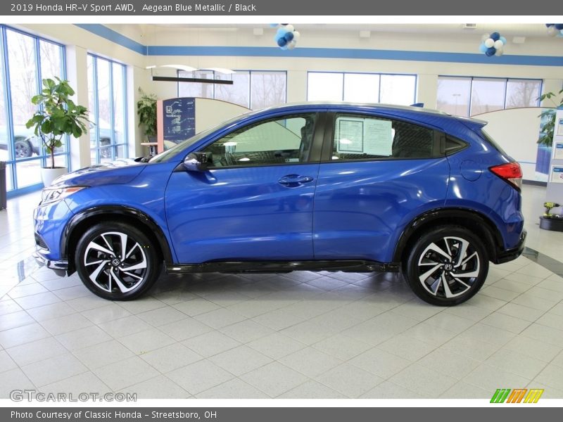 Aegean Blue Metallic / Black 2019 Honda HR-V Sport AWD