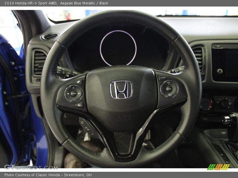 Aegean Blue Metallic / Black 2019 Honda HR-V Sport AWD