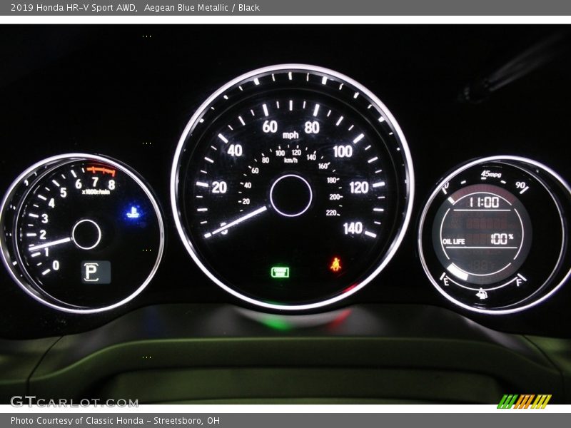 Aegean Blue Metallic / Black 2019 Honda HR-V Sport AWD