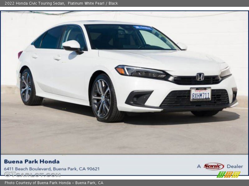 Platinum White Pearl / Black 2022 Honda Civic Touring Sedan