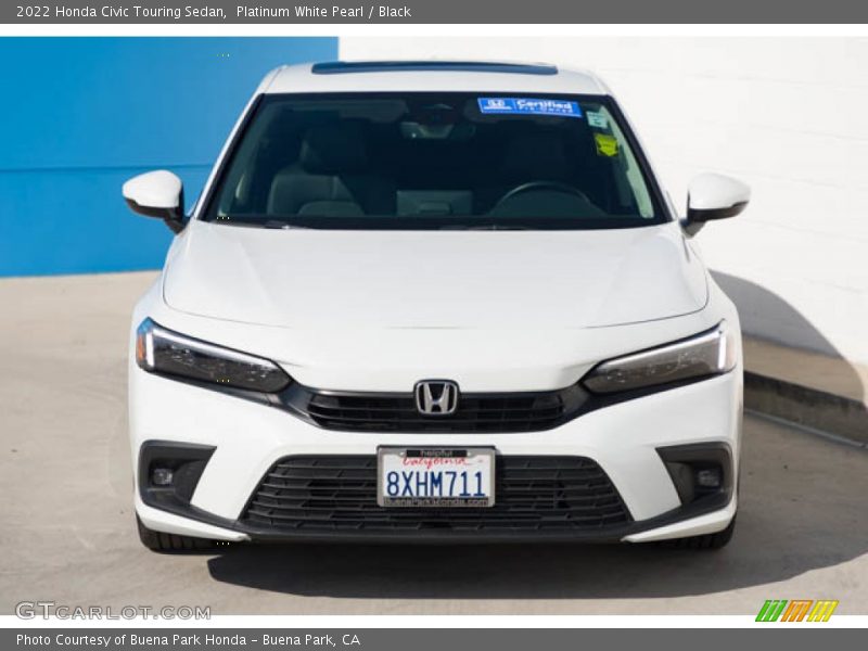Platinum White Pearl / Black 2022 Honda Civic Touring Sedan