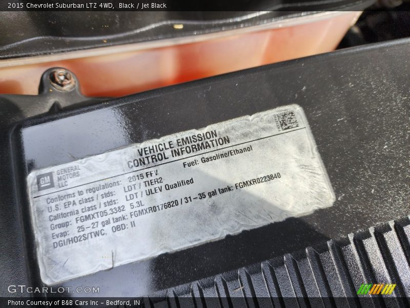 Black / Jet Black 2015 Chevrolet Suburban LTZ 4WD