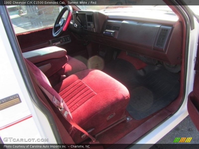 Summit White / Red 1992 Chevrolet C/K C1500 Extended Cab