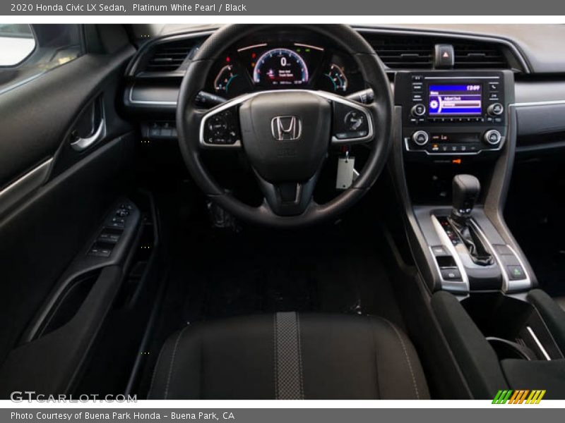 Platinum White Pearl / Black 2020 Honda Civic LX Sedan