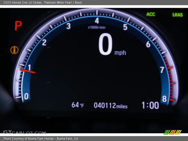 Platinum White Pearl / Black 2020 Honda Civic LX Sedan