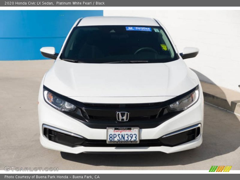 Platinum White Pearl / Black 2020 Honda Civic LX Sedan