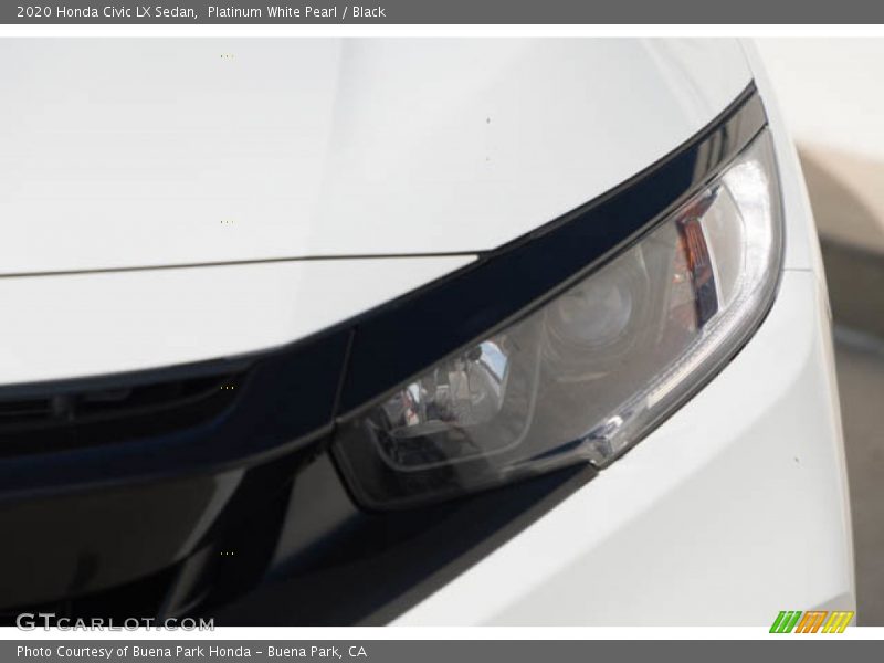 Platinum White Pearl / Black 2020 Honda Civic LX Sedan