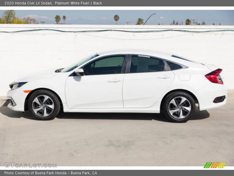 Platinum White Pearl / Black 2020 Honda Civic LX Sedan