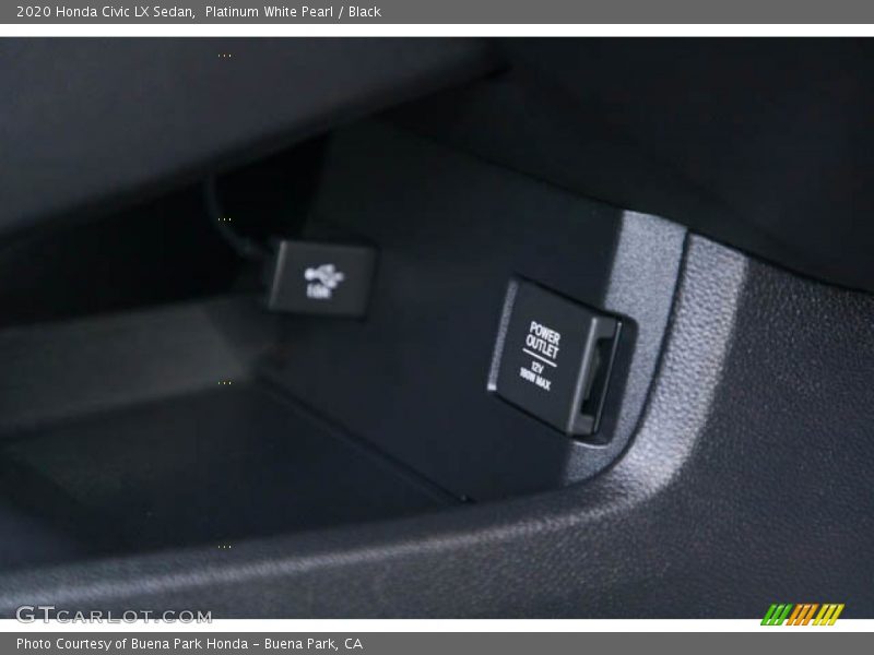 Platinum White Pearl / Black 2020 Honda Civic LX Sedan