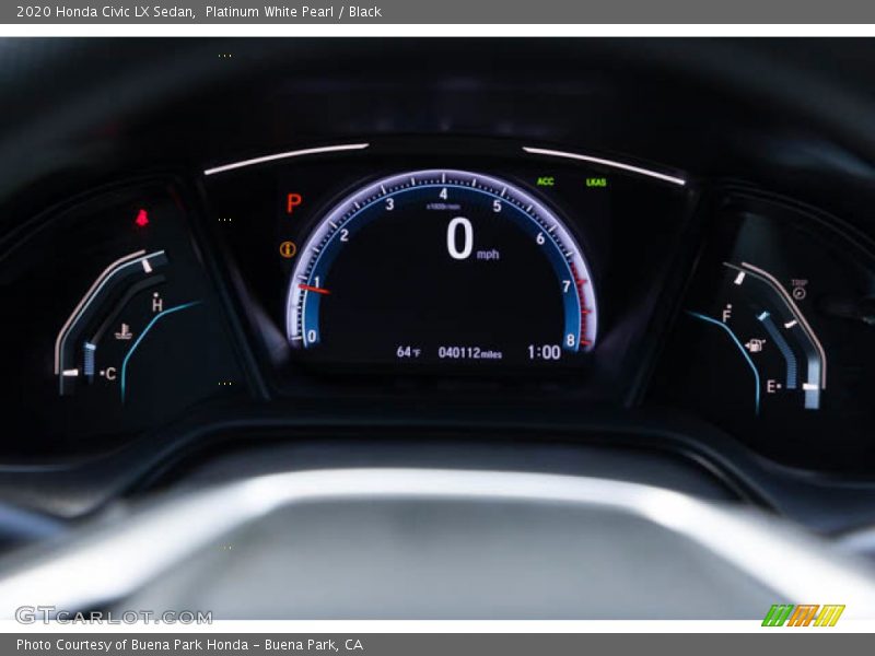 Platinum White Pearl / Black 2020 Honda Civic LX Sedan