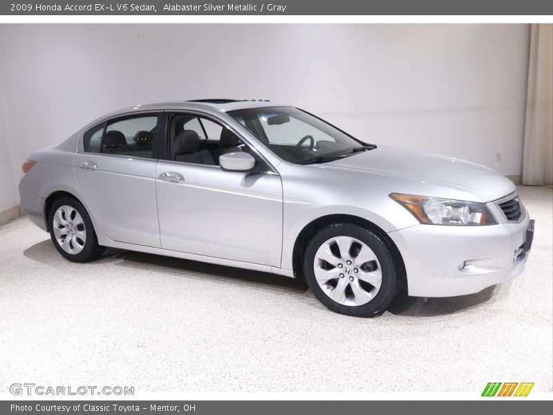 Alabaster Silver Metallic / Gray 2009 Honda Accord EX-L V6 Sedan