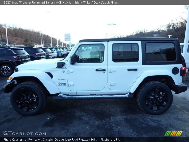 Bright White / Dark Saddle/Black 2023 Jeep Wrangler Unlimited Sahara 4XE Hybrid