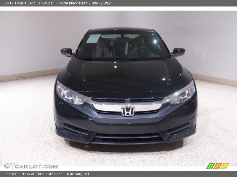 Crystal Black Pearl / Black/Gray 2017 Honda Civic LX Coupe