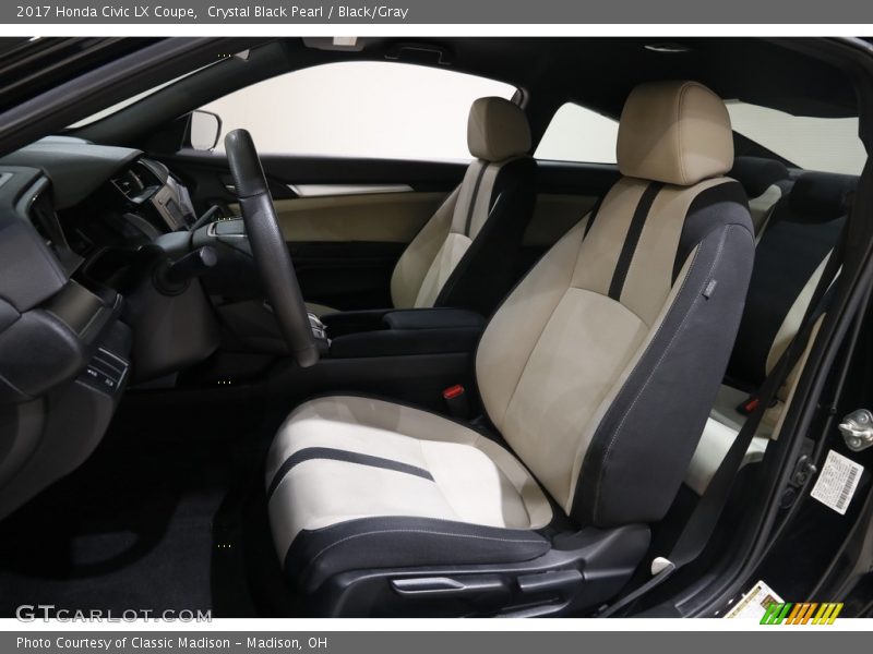 Crystal Black Pearl / Black/Gray 2017 Honda Civic LX Coupe