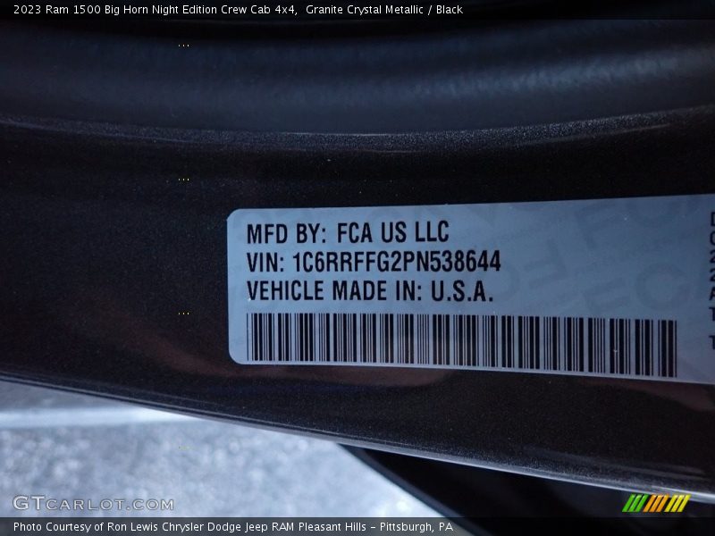 Granite Crystal Metallic / Black 2023 Ram 1500 Big Horn Night Edition Crew Cab 4x4