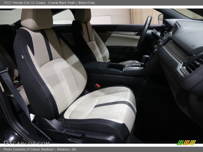 Crystal Black Pearl / Black/Gray 2017 Honda Civic LX Coupe