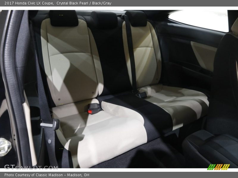 Crystal Black Pearl / Black/Gray 2017 Honda Civic LX Coupe