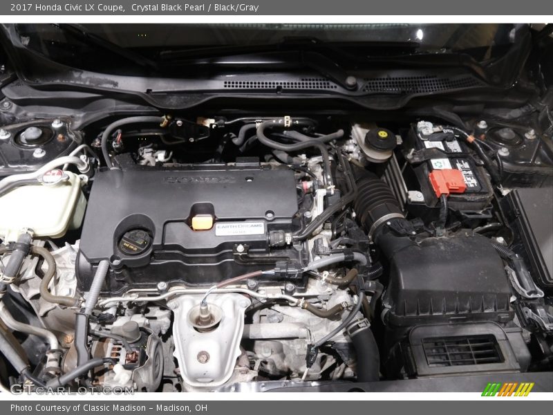 Crystal Black Pearl / Black/Gray 2017 Honda Civic LX Coupe
