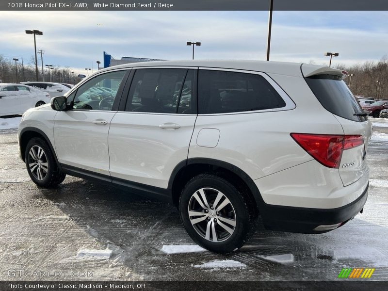 White Diamond Pearl / Beige 2018 Honda Pilot EX-L AWD