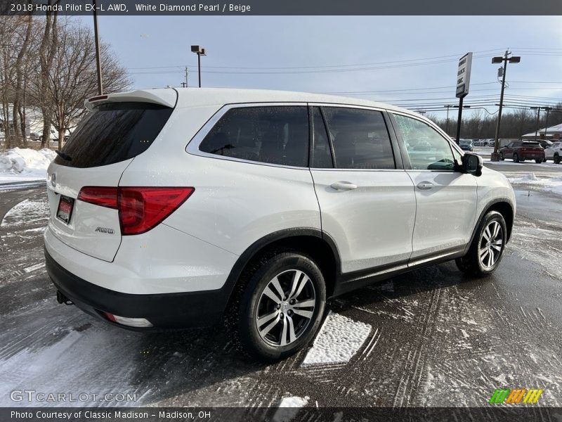 White Diamond Pearl / Beige 2018 Honda Pilot EX-L AWD