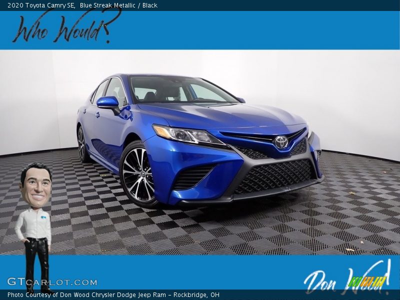 Blue Streak Metallic / Black 2020 Toyota Camry SE