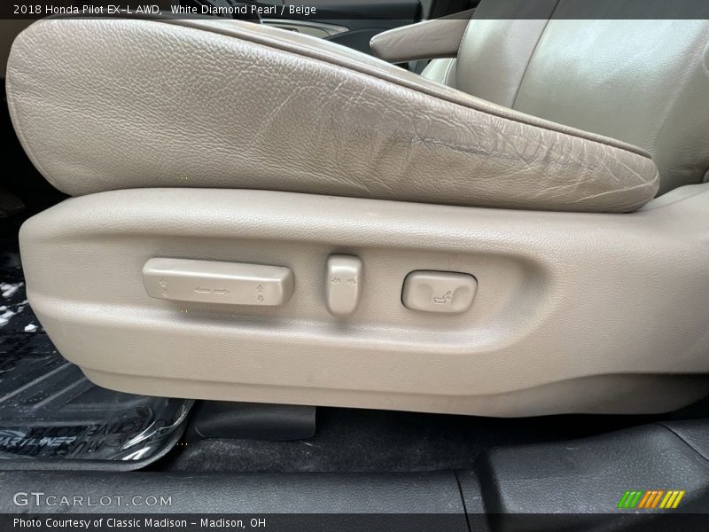 White Diamond Pearl / Beige 2018 Honda Pilot EX-L AWD