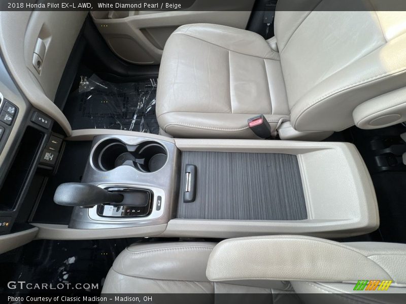 White Diamond Pearl / Beige 2018 Honda Pilot EX-L AWD