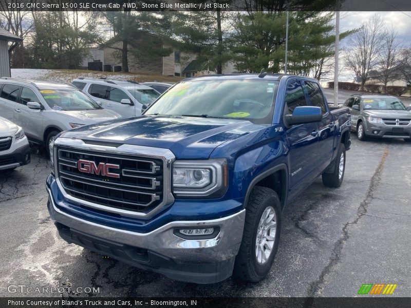 Stone Blue Metallic / Jet Black 2016 GMC Sierra 1500 SLE Crew Cab 4WD