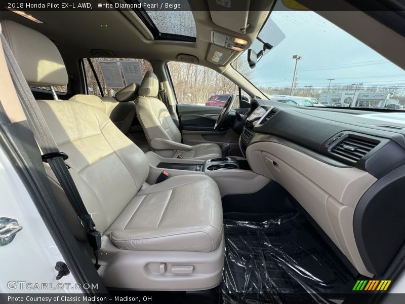 White Diamond Pearl / Beige 2018 Honda Pilot EX-L AWD